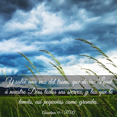 Picture 03 - Apocalipsis 19:5 RVA - Y salió una voz del trono, que decía: Load á - Bible Verse Picture