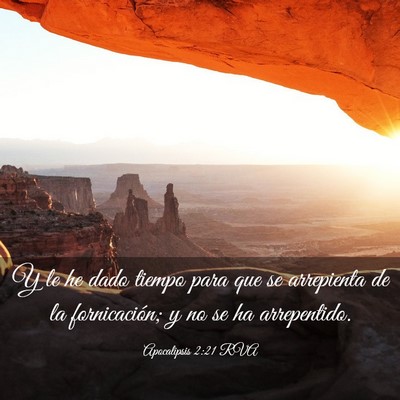 Picture 03 - Apocalipsis 2:21 RVA - Y le he dado tiempo para que se arrepienta de la - Bible Verse Picture
