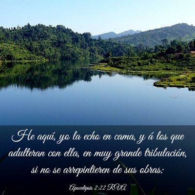 Picture 03 - Apocalipsis 2:22 RVA - He aquí, yo la echo en cama, y á los que - Bible Verse Picture