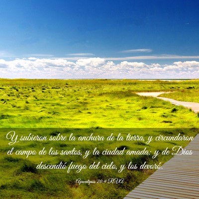 Picture 03 - Apocalipsis 20:9 RVA - Y subieron sobre la anchura de la tierra, y - Bible Verse Picture