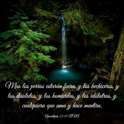 Picture 03 - Apocalipsis 22:15 RVA - Mas los perros estarán fuera, y los hechiceros, - Bible Verse Picture