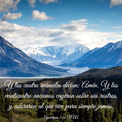 Picture 03 - Apocalipsis 5:14 RVA - Y los cuatro animales decían: Amén. Y los - Bible Verse Picture