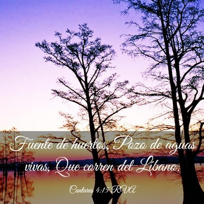 Picture 03 - Cantares 4:15 RVA - Fuente de huertos, Pozo de aguas vivas, Que - Bible Verse Picture