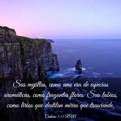 Picture 03 - Cantares 5:13 RVA - Sus mejillas, como una era de especias - Bible Verse Picture