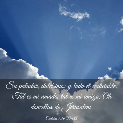 Picture 03 - Cantares 5:16 RVA - Su paladar, dulcísimo: y todo él codiciable. - Bible Verse Picture