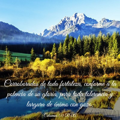 Picture 03 - Colosenses 1:11 RVA - Corroborados de toda fortaleza, conforme á la - Bible Verse Picture