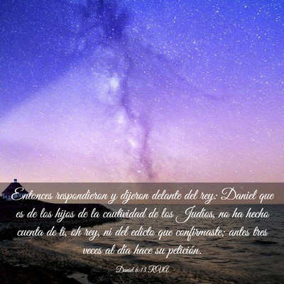 Picture 03 - Daniel 6:13 RVA - Entonces respondieron y dijeron delante del rey: - Bible Verse Picture