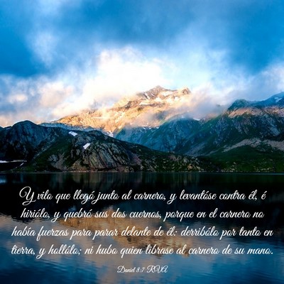 Picture 03 - Daniel 8:7 RVA - Y vilo que llegó junto al carnero, y levantóse - Bible Verse Picture