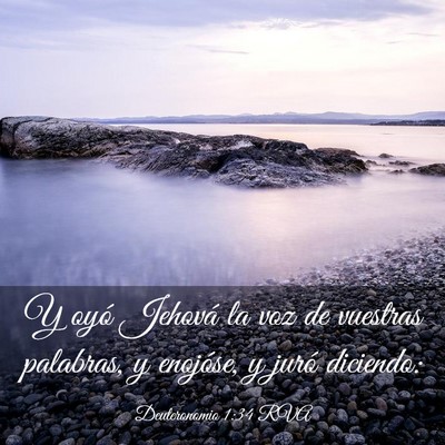 Picture 03 - Deuteronomio 1:34 RVA - Y oyó Jehová la voz de vuestras palabras, y - Bible Verse Picture