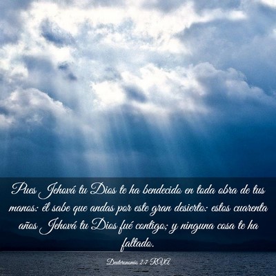 Picture 03 - Deuteronomio 2:7 RVA - Pues Jehová tu Dios te ha bendecido en toda obra - Bible Verse Picture