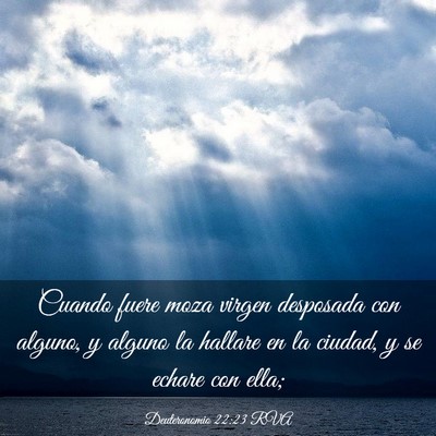 Picture 03 - Deuteronomio 22:23 RVA - Cuando fuere moza virgen desposada con alguno, y - Bible Verse Picture