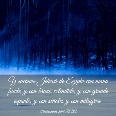 Picture 03 - Deuteronomio 26:8 RVA - Y sacónos Jehová de Egipto con mano fuerte, y - Bible Verse Picture