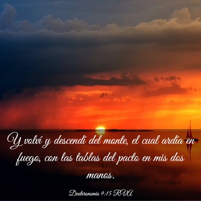 Picture 03 - Deuteronomio 9:15 RVA - Y volví y descendí del monte, el cual ardía en - Bible Verse Picture