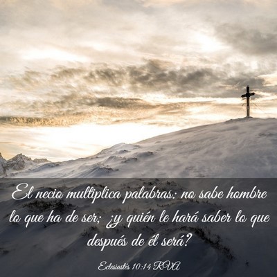 Picture 03 - Eclesiastés 10:14 RVA - El necio multiplica palabras: no sabe hombre lo - Bible Verse Picture
