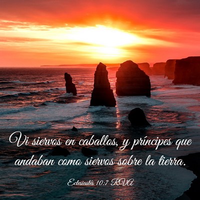 Picture 03 - Eclesiastés 10:7 RVA - Vi siervos en caballos, y príncipes que andaban - Bible Verse Picture