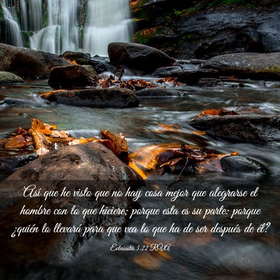 Picture 03 - Eclesiastés 3:22 RVA - Así que he visto que no hay cosa mejor que - Bible Verse Picture