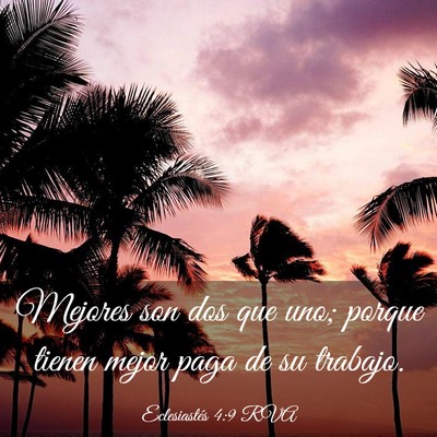 Picture 03 - Eclesiastés 4:9 RVA - Mejores son dos que uno; porque tienen mejor paga - Bible Verse Picture