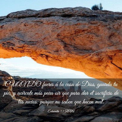 Picture 03 - Eclesiastés 5:1 RVA - CUANDO fueres á la casa de Dios, guarda tu pie; - Bible Verse Picture