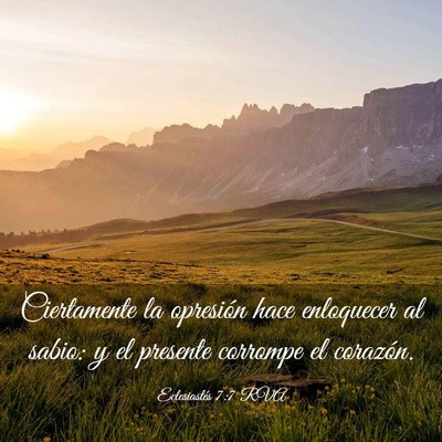 Picture 03 - Eclesiastés 7:7 RVA - Ciertamente la opresión hace enloquecer al - Bible Verse Picture