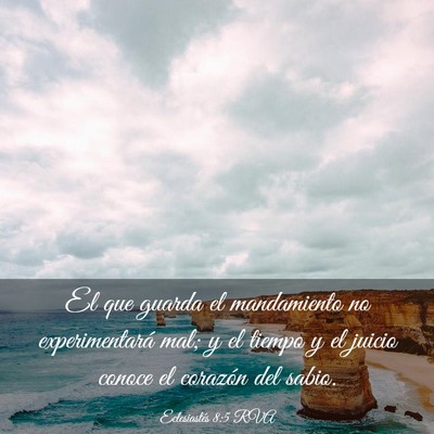 Picture 03 - Eclesiastés 8:5 RVA - El que guarda el mandamiento no experimentará - Bible Verse Picture