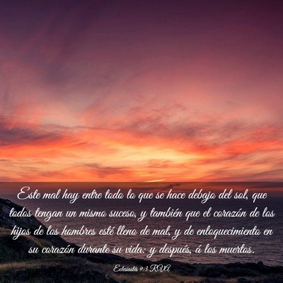 Picture 03 - Eclesiastés 9:3 RVA - Este mal hay entre todo lo que se hace debajo del - Bible Verse Picture