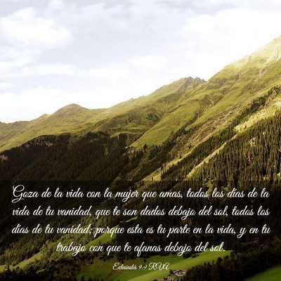 Picture 03 - Eclesiastés 9:9 RVA - Goza de la vida con la mujer que amas, todos los - Bible Verse Picture