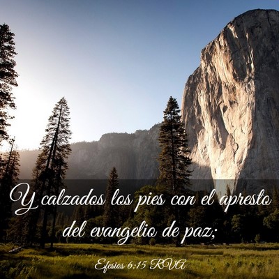 Picture 03 - Efesios 6:15 RVA - Y calzados los pies con el apresto del evangelio - Bible Verse Picture