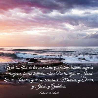 Picture 03 - Esdras 10:18 RVA - Y de los hijos de los sacerdotes que habían - Bible Verse Picture
