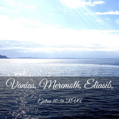 Picture 03 - Esdras 10:36 RVA - Vanías, Meremoth, - Bible Verse Picture