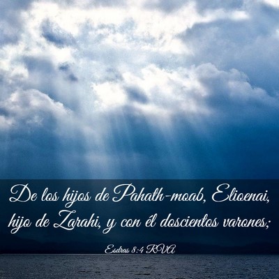 Picture 03 - Esdras 8:4 RVA - De los hijos de Pahath-moab, Elioenai, hijo de - Bible Verse Picture