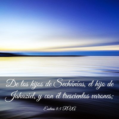 Picture 03 - Esdras 8:5 RVA - De los hijos de Sechânías, el hijo de Jahaziel, - Bible Verse Picture