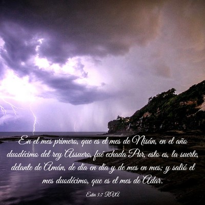 Picture 03 - Ester 3:7 RVA - En el mes primero, que es el mes de Nisán, en el - Bible Verse Picture