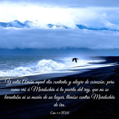 Picture 03 - Ester 5:9 RVA - Y salió Amán aquel día contento y alegre de - Bible Verse Picture