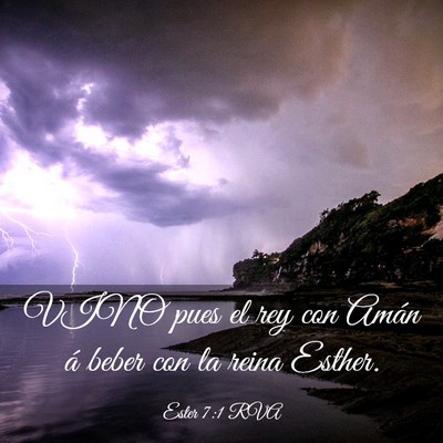Picture 03 - Ester 7:1 RVA - VINO pues el rey con Amán á beber con la reina - Bible Verse Picture
