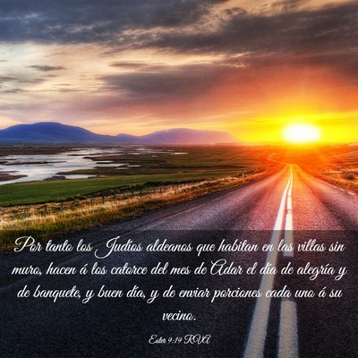 Picture 03 - Ester 9:19 RVA - Por tanto los Judíos aldeanos que habitan en las - Bible Verse Picture