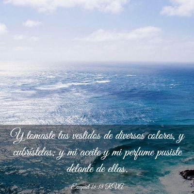 Picture 03 - Ezequiel 16:18 RVA - Y tomaste tus vestidos de diversos colores, y - Bible Verse Picture
