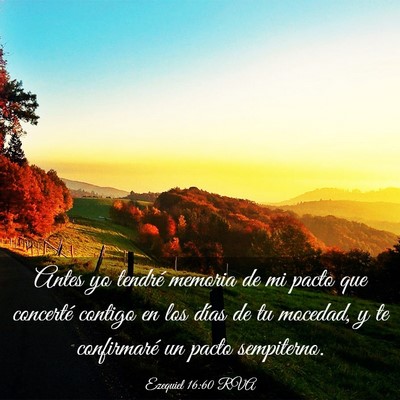 Picture 03 - Ezequiel 16:60 RVA - Antes yo tendré memoria de mi pacto que - Bible Verse Picture