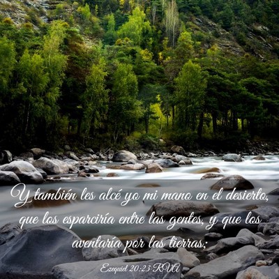 Picture 03 - Ezequiel 20:23 RVA - Y también les alcé yo mi mano en el desierto, - Bible Verse Picture