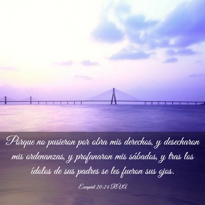 Picture 03 - Ezequiel 20:24 RVA - Porque no pusieron por obra mis derechos, y - Bible Verse Picture