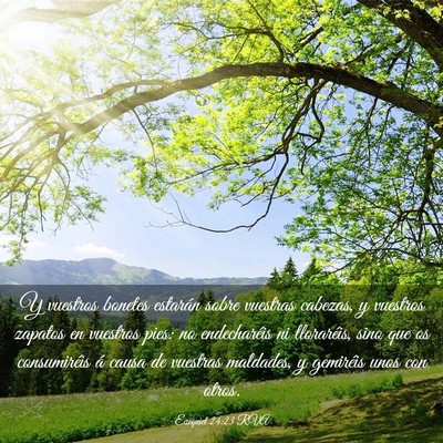 Picture 03 - Ezequiel 24:23 RVA - Y vuestros bonetes estarán sobre vuestras - Bible Verse Picture