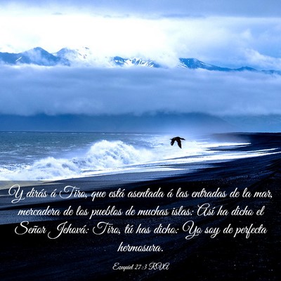 Picture 03 - Ezequiel 27:3 RVA - Y dirás á Tiro, que está asentada á las - Bible Verse Picture