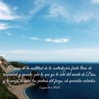 Picture 03 - Ezequiel 28:16 RVA - A causa de la multitud de tu contratación fuiste - Bible Verse Picture