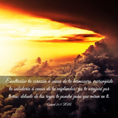 Picture 03 - Ezequiel 28:17 RVA - Enaltecióse tu corazón á causa de tu - Bible Verse Picture
