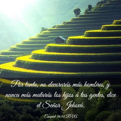 Picture 03 - Ezequiel 36:14 RVA - Por tanto, no devorarás más hombres, y nunca - Bible Verse Picture