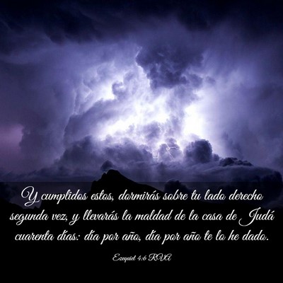 Picture 03 - Ezequiel 4:6 RVA - Y cumplidos estos, dormirás sobre tu lado - Bible Verse Picture