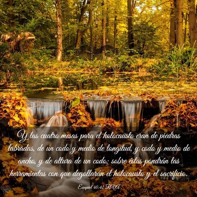 Picture 03 - Ezequiel 40:42 RVA - Y las cuatro mesas para el holocausto eran de - Bible Verse Picture