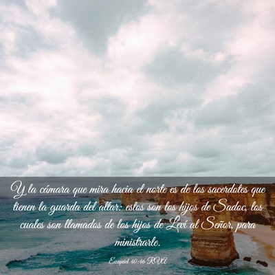 Picture 03 - Ezequiel 40:46 RVA - Y la cámara que mira hacia el norte es de los - Bible Verse Picture