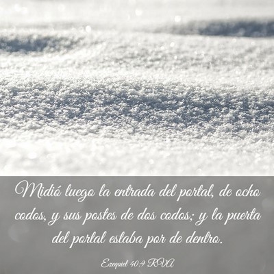 Picture 03 - Ezequiel 40:9 RVA - Midió luego la entrada del portal, de ocho - Bible Verse Picture