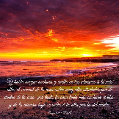 Picture 03 - Ezequiel 41:7 RVA - Y había mayor anchura y vuelta en las cámaras - Bible Verse Picture
