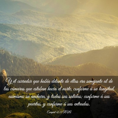 Picture 03 - Ezequiel 42:11 RVA - Y el corredor que había delante de ellas era - Bible Verse Picture